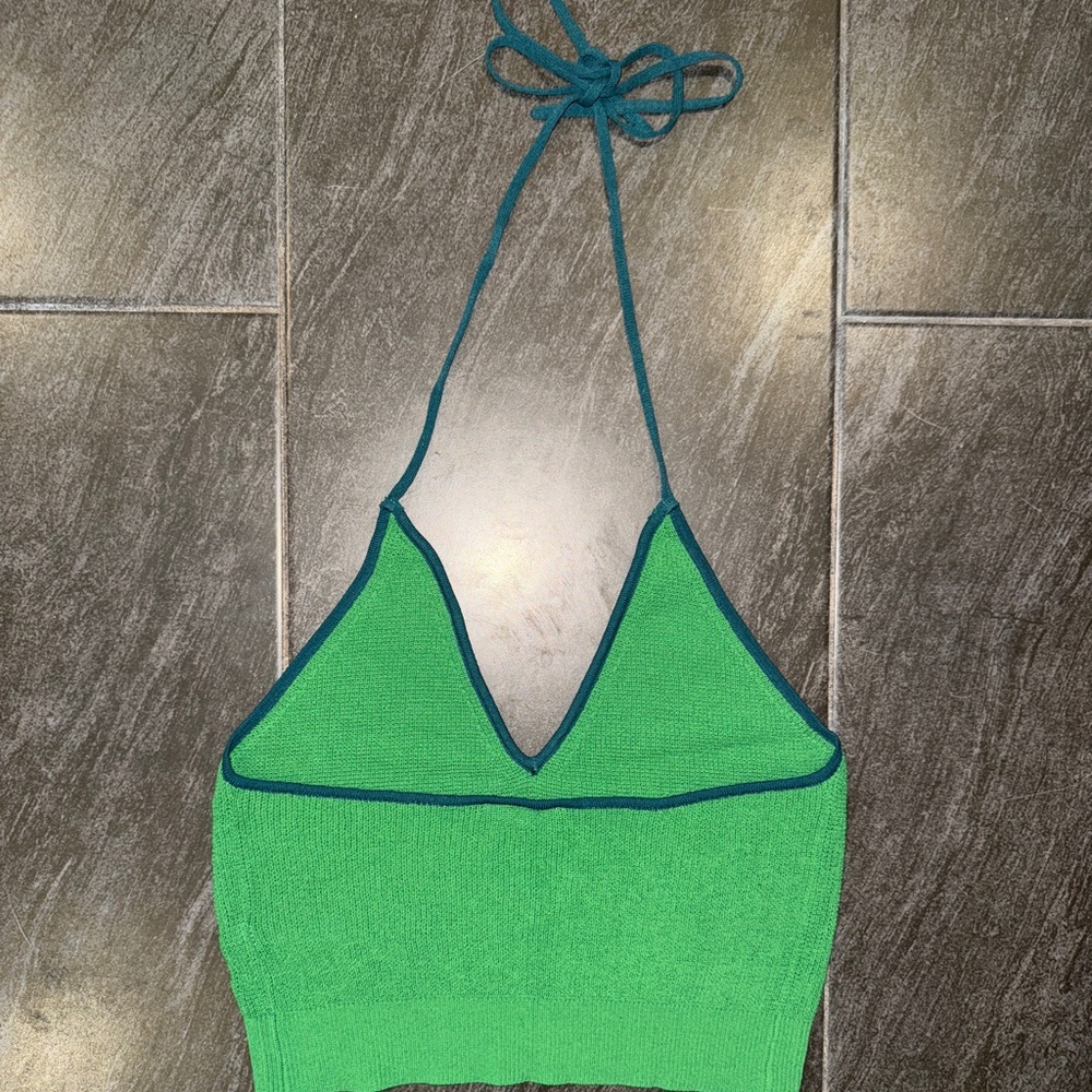 Free People Out and About Green Solid Halter Top - Picture 8 of 12